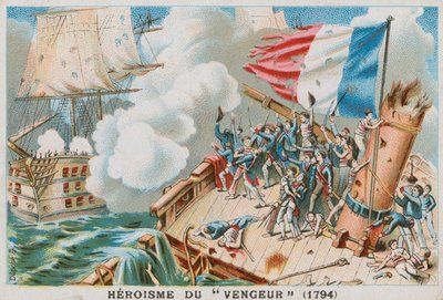 A Vengeur du Peuple francia hadihajó hősiessége, 1794. alkotó: French School