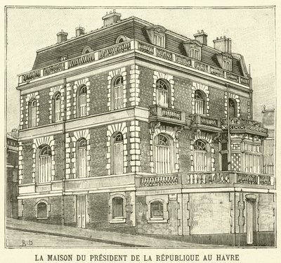 Franciaország elnökének háza Le Havre-ban (metszet) alkotó: French School