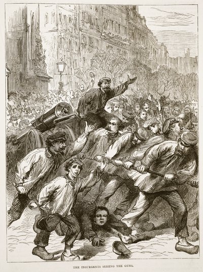 A fegyvereket lefoglaló felkelők, 1871. március, Cassells illusztrációja: A Franciaország és Németország közötti háború története, 1870-1871 alkotó: French School
