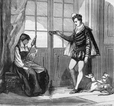 Henrik király (1519-1559) és egy fiatal olasz Filippa Duco szerelme. Dr. Th. „A prostitúció és a kicsapongás története a világ összes népe között az ókortól napjainkig” című vésése. -F. Debray. 1879. alkotó: French School