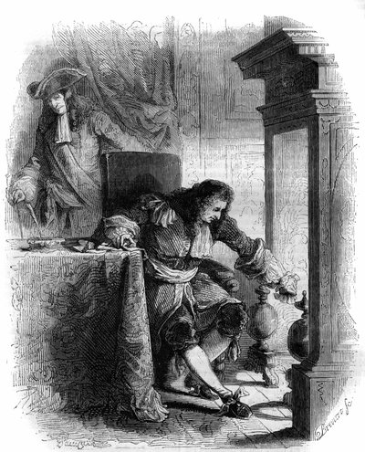Jean Galbert de Cammistron (1656-1723) drámaíró levelezése Louis Joseph de Vendome herceggel (1654-1712). Metszet 1856-ból. alkotó: French School