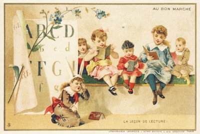 Az olvasólecke, Párizs, 1900 körül (kromolitográfia) alkotó: French School