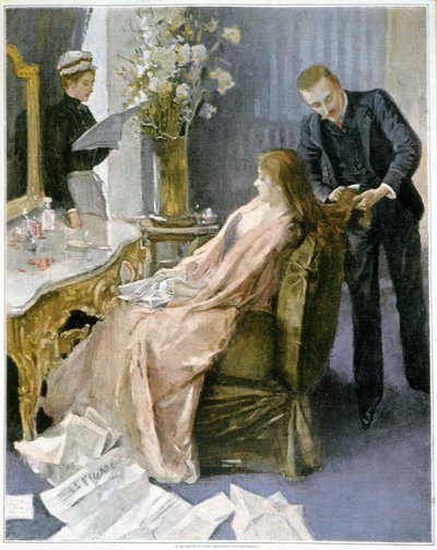A fodrász foglalkozása otthon - rajz alkotó: French School