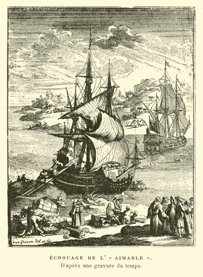A lAimable megakadása, Matagorda Bay, Texas, 1685 alkotó: French School