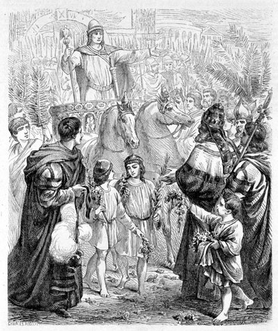 Konstantin (római császár) diadala - a "Pápák története" című könyvben. alkotó: French School