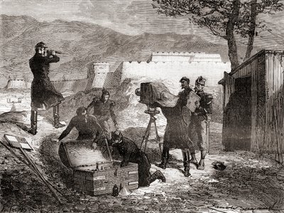 A fényképezés a francia hadsereg által a 19. században, a Les Merveilles de la Science-ből, 1870 körül alkotó: French School