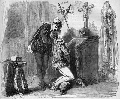 Az ifjú III. Henrik király (1574-1589) és egyik Mignonja. Dr. Th. „A prostitúció és a kicsapongás története a világ összes népe között az ókortól napjainkig” című vésése. -F. Debray. 1879. alkotó: French School