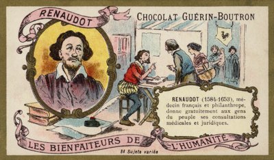 Theophraste Renaudot francia orvos és emberbarát (chromolitho) alkotó: French School