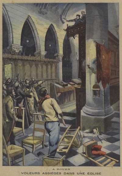 Tolvajokat ostromoltak egy roueni templomban (színes litó) alkotó: French School