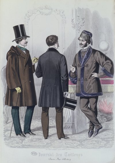 Három elegáns fiatalember, 1856. december (színes metszet) alkotó: French School