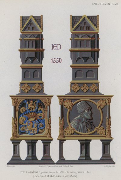 1550-ből származó cserépkályha alkotó: French School