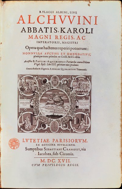 Címlap Nagy Károly apáttól, Alcuintól, 1617-ben alkotó: French School