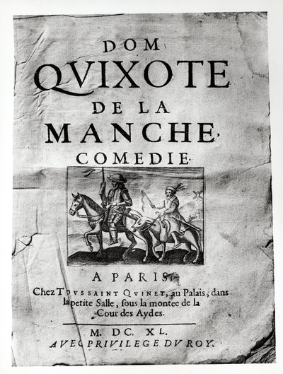 Címlap Guerin de Bouscal Dom Quijote de La Manche vígjátékából, 1640 alkotó: French School