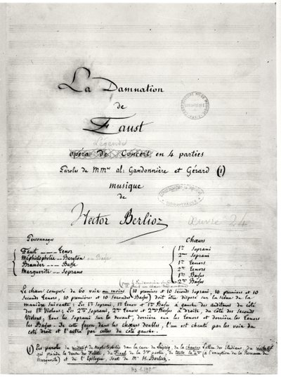 Hector Berlioz (1803-69) „La Damnation de Faust” címlapja, 1846 alkotó: French School
