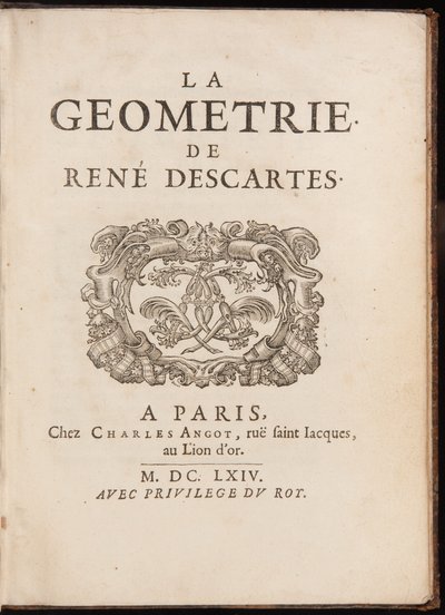 René Descartes „Geometria” című művének címlapja alkotó: French School
