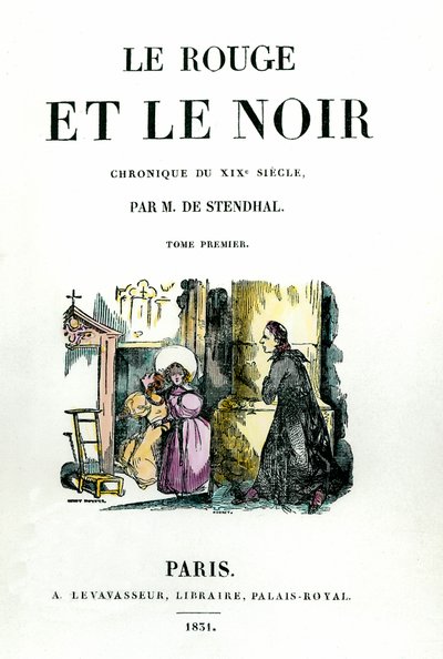 Stendhal (1783 - 1842) "Vörös és fekete" című könyvének címlapja. alkotó: French School