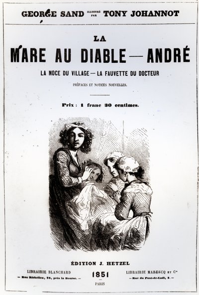 A The Devils Pool címlapja, George Sand, illusztrálta Tony Johannot, 1851 alkotó: French School