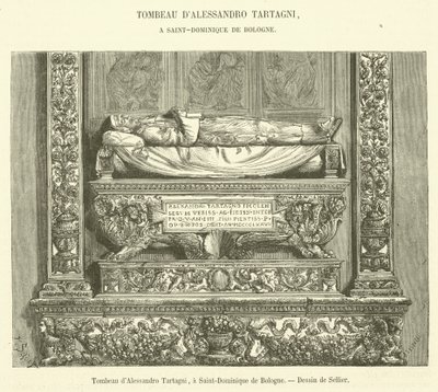 Alessandro Tartagni sírja Saint-Dominique de Bolognában (metszet) alkotó: French School