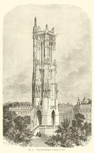 Tour Saint-Jacques és tér 1870-ben alkotó: French School