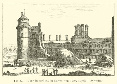 A Louvre északkeleti tornya, 1650 körül, I. Sylvestre után alkotó: French School