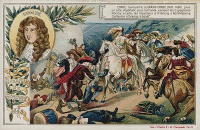 Kereskedelmi kártya a rocroi csatát ábrázoló képpel alkotó: French School
