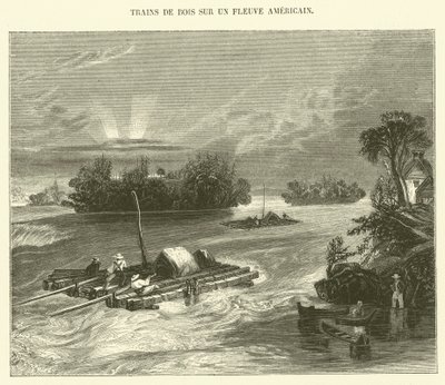 Favonatok az amerikai folyón (metszet) alkotó: French School