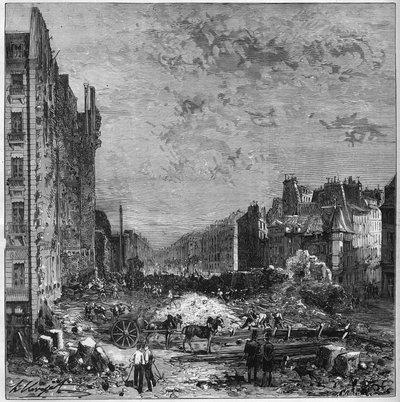 Párizs átalakulása a Második Birodalom alatt: A Haussmann körutak munkái. A Boulevard Saint Germain (Saint-Germain) rue Hautefeuille és rue de l