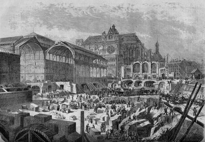 Párizs átalakulásai a Második Birodalom alatt, Haussmann Párizs: kilátás a központi csarnokok új pavilonjára alkotó: French School