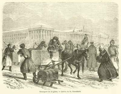 Jégszállítás (gravírozás) alkotó: French School