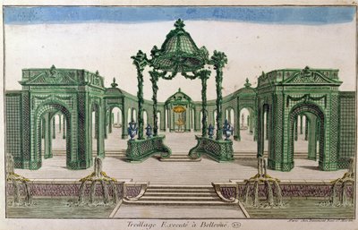 Bellevue-ban kivégzett Trellis Archway (színes metszet) alkotó: French School