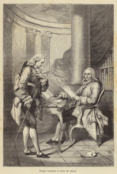 Turgot megkapta az elbocsátó levelét (metszet) alkotó: French School