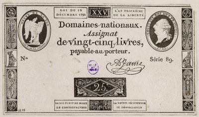 Huszonöt livres bankjegy, 89-es sorozat alkotó: French School