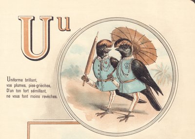 U: Briant egyenruha, a tollak, a pite-grieches, Erős hangon vetve, nem tesznek kevésbé fedetté. alkotó: French School