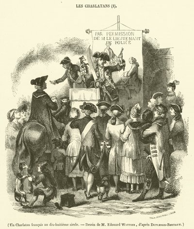 Egy francia sarlatán a tizennyolcadik században (metszet) alkotó: French School