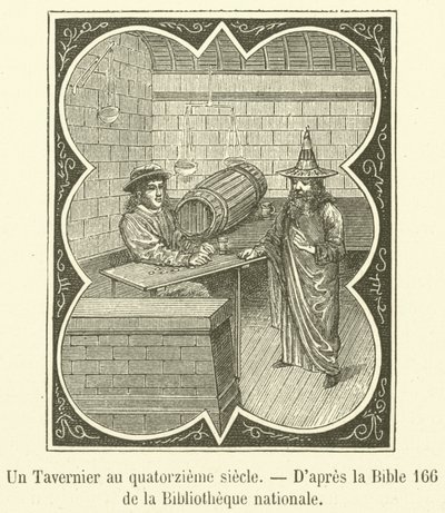Egy tavernier a tizennegyedik században (metszet) alkotó: French School