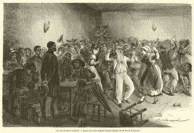 A bal de noces a Salers (metszet) alkotó: French School
