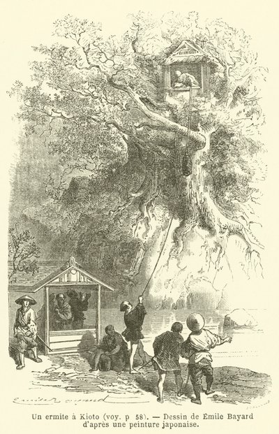 Egy remete Kiotóban (metszet) alkotó: French School