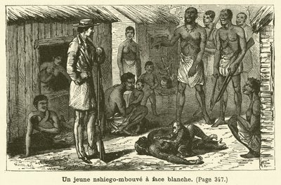 Egy fiatal, fehér arcú nshiego-mbouve (metszet) alkotó: French School