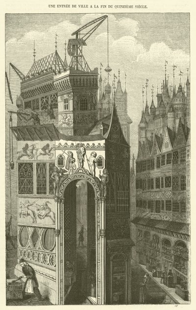 A város bejárata a tizenötödik század végén (metszet) alkotó: French School