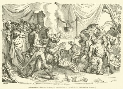 Une scene du poeme des Niebelungen (metszet) alkotó: French School