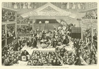 Jelenet a japán színházból (metszet) alkotó: French School