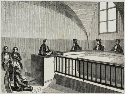 Une ezeket a párizsi jogi iskolában – Edmond Texier metszet a „Tableau-de-Paris”-ban 1852 alkotó: French School