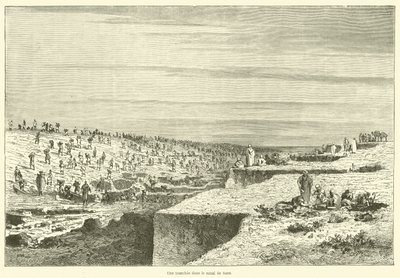 Egy árok a Szuezi-csatornában (metszet) alkotó: French School