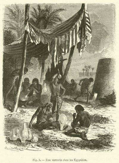 Üvegáru az egyiptomiak körében (metszet) alkotó: French School