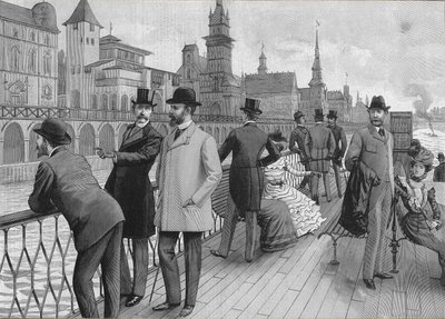 1900. évi egyetemes kiállítás Párizsban: a nemzetek utcája. alkotó: French School