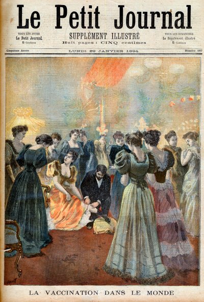Védőoltás egy esti fogadáson himlőjárvány idején, a "Le Petit Journal"-ból, 1894. január 29. alkotó: French School