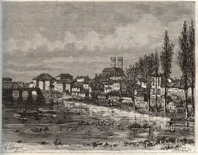 Verdun – Morbihan Bretagne-ban – V.A. Malt-Brown metszet a „La France illustrée: földrajz, történelem, statisztikai igazgatás” című könyvében. 1884 alkotó: French School
