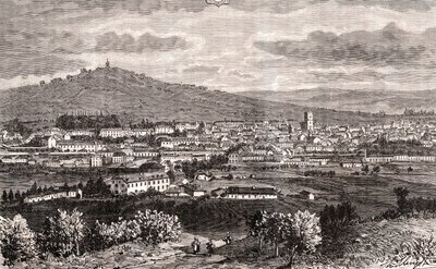 Vesoul - Franciaország Grand Est települése, Haute-Saone megye prefektúrája Bourgogne-Franche-Comte régióban - „France illustree: geographia, történelem, statisztikai igazgatás” metszet, V.-A. Maláta-barna. 1884 alkotó: French School
