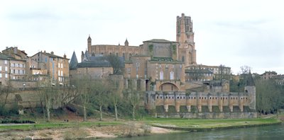 Az 1282-ben kezdődött Albi-székesegyház látképe alkotó: French School