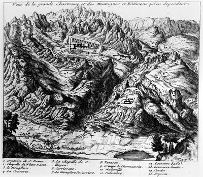 Kilátás a La Grande Chartreuse-ra alkotó: French School